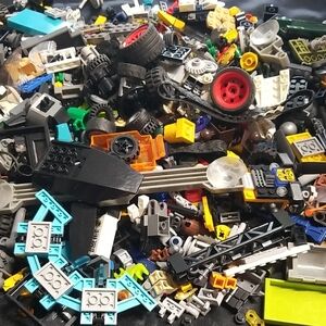 4.5lbs (1400) LEGO Colorful Building Blocks, Mini Figures, Wheels Variety